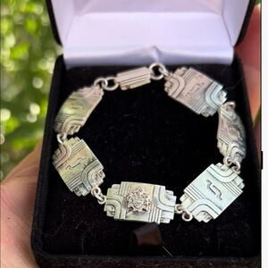 Silver art deco Geometric vintage Bracelet